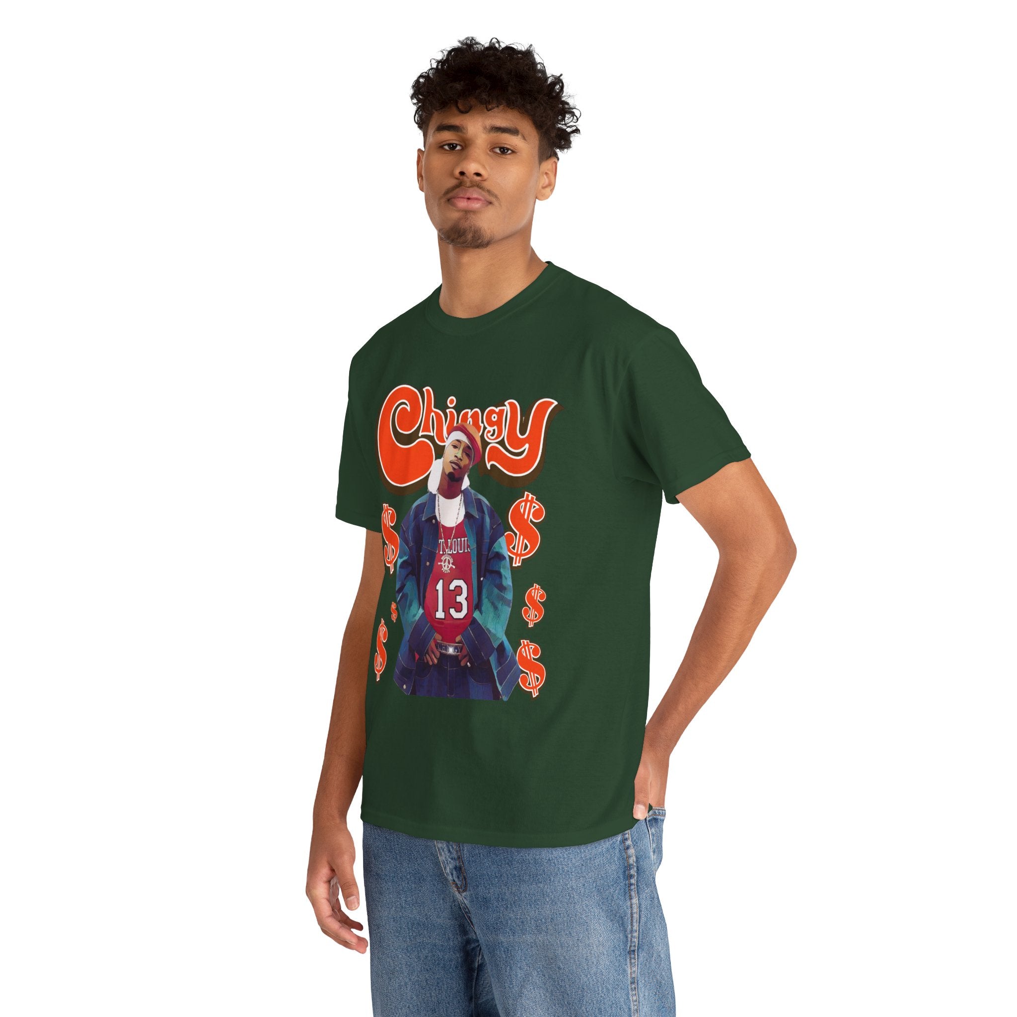 Chingy Retro Rap Tee — "Chingy" Graphic Shirt with Dollar Sign Motif