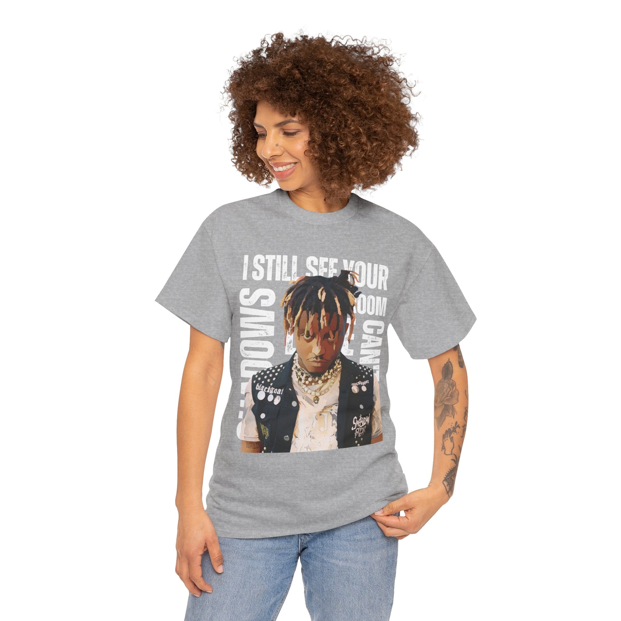 Juice WRLD Cartoon Design Tee — "I Still See Your Shadows in my Room" Graphic Shirt