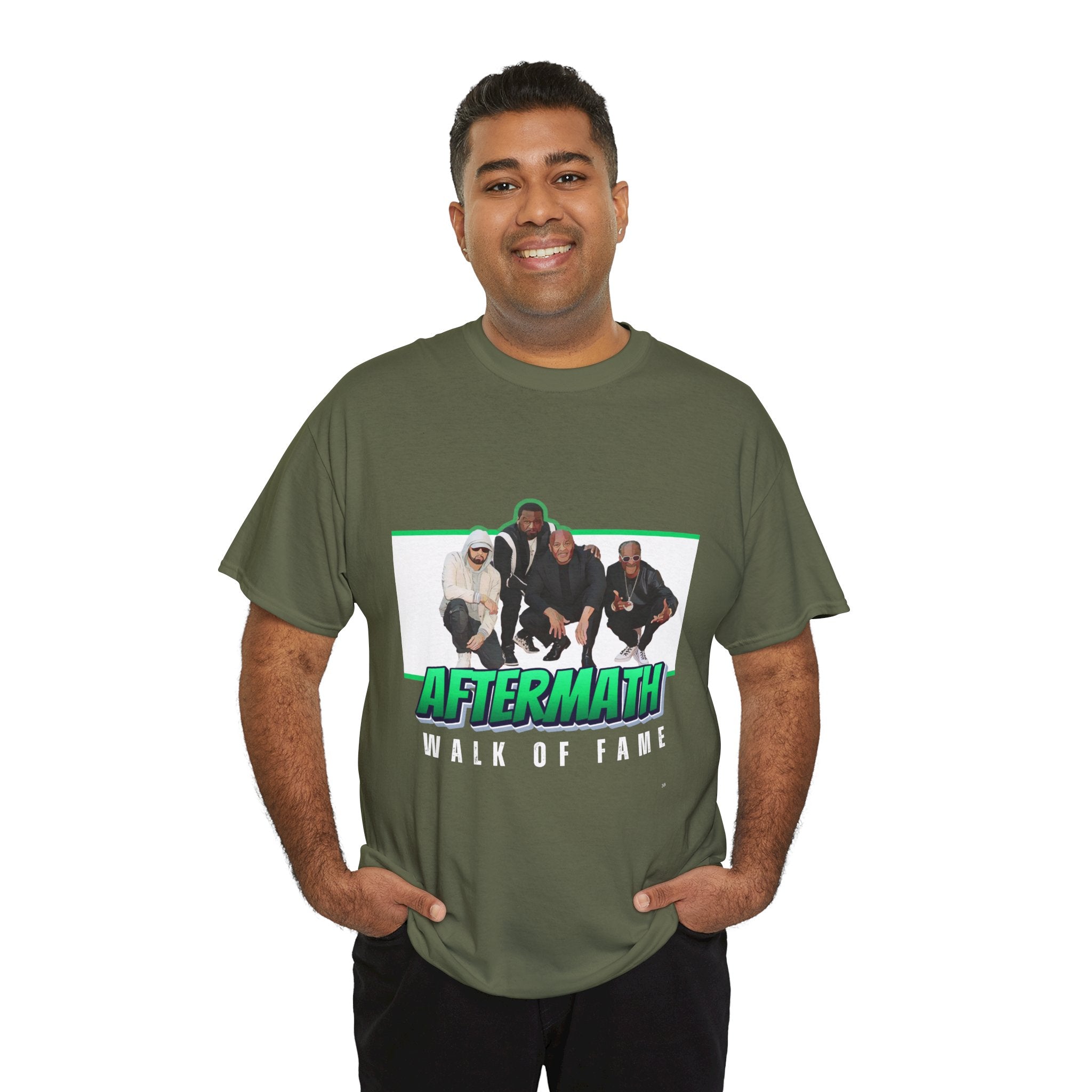 Em, Dre, Snoop, 50 - Unisex Heavy Cotton Tee - "Aftermath" Walk of Fame Graphic Tee