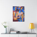 "Desire" - Abstract Expressionist Canvas Wall Art — Colorful Reclining Figure Matte Stretched Canvas