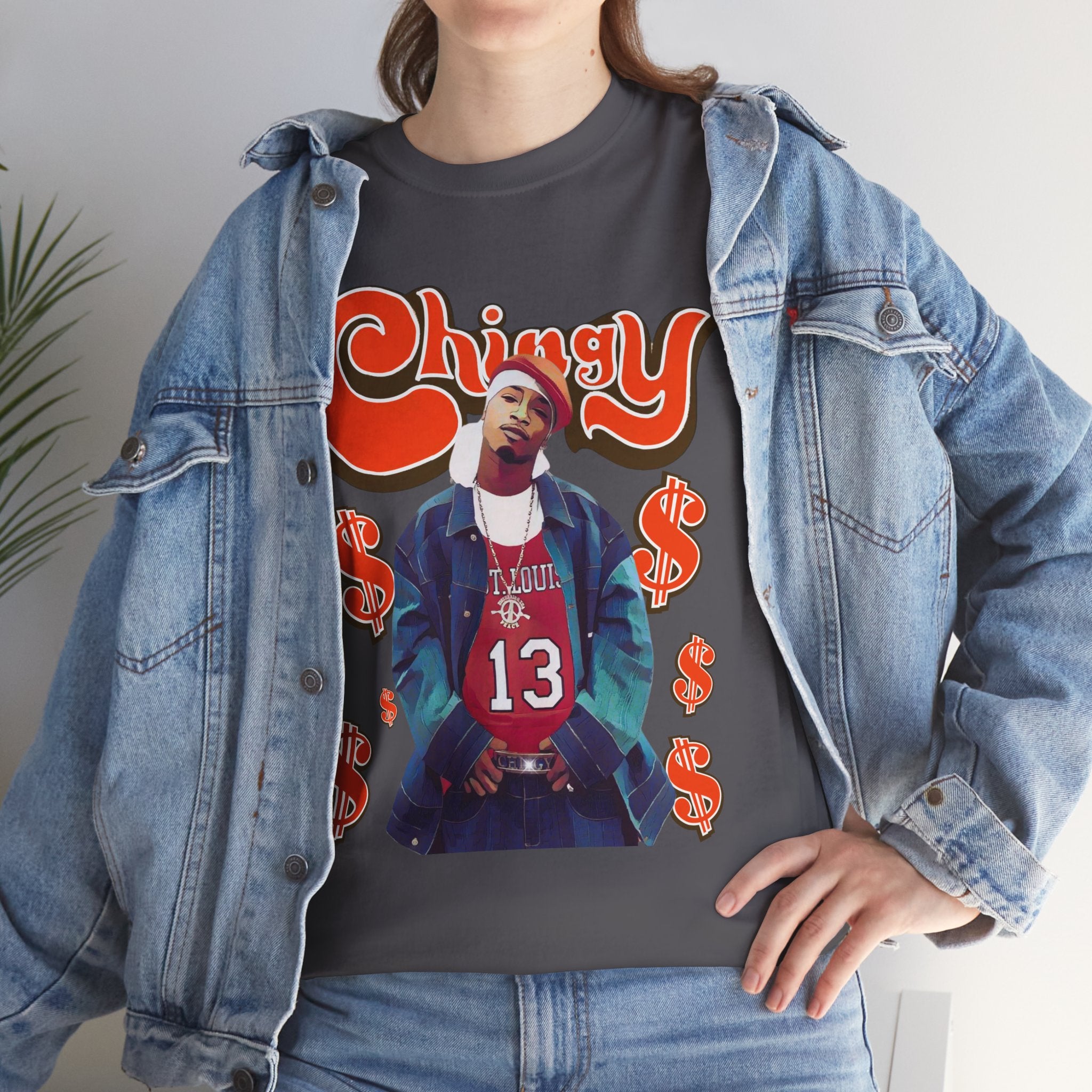 Chingy Retro Rap Tee — "Chingy" Graphic Shirt with Dollar Sign Motif
