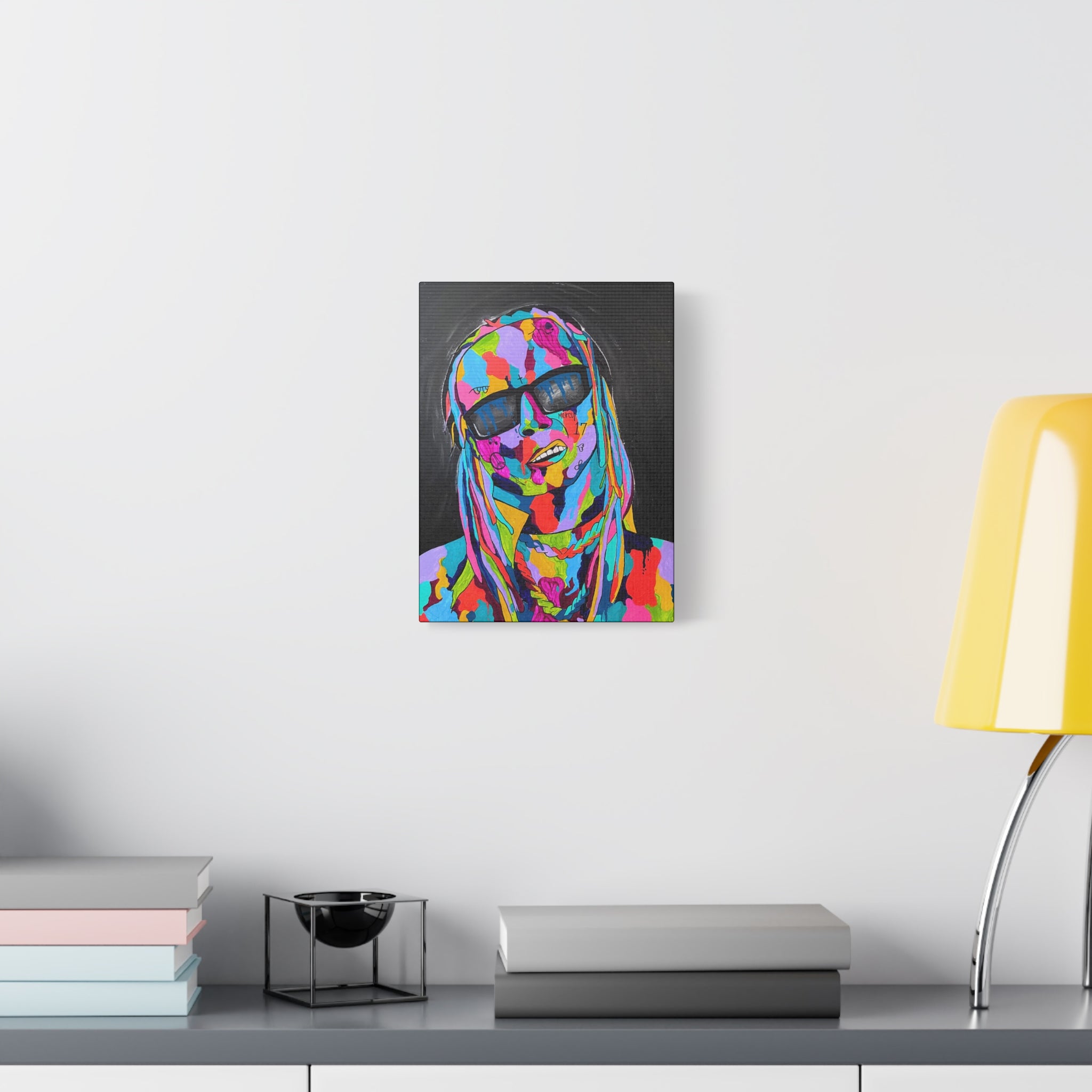 Rap Art - Lil' Wayne Urban Art Portrait Canvas — Colorful Matte Stretched Wall Art