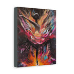 'The Reset'- Floral Ballerina emerging from the flames - Canvas Print — Vibrant Dancer Art on Matte Stretched Canvas