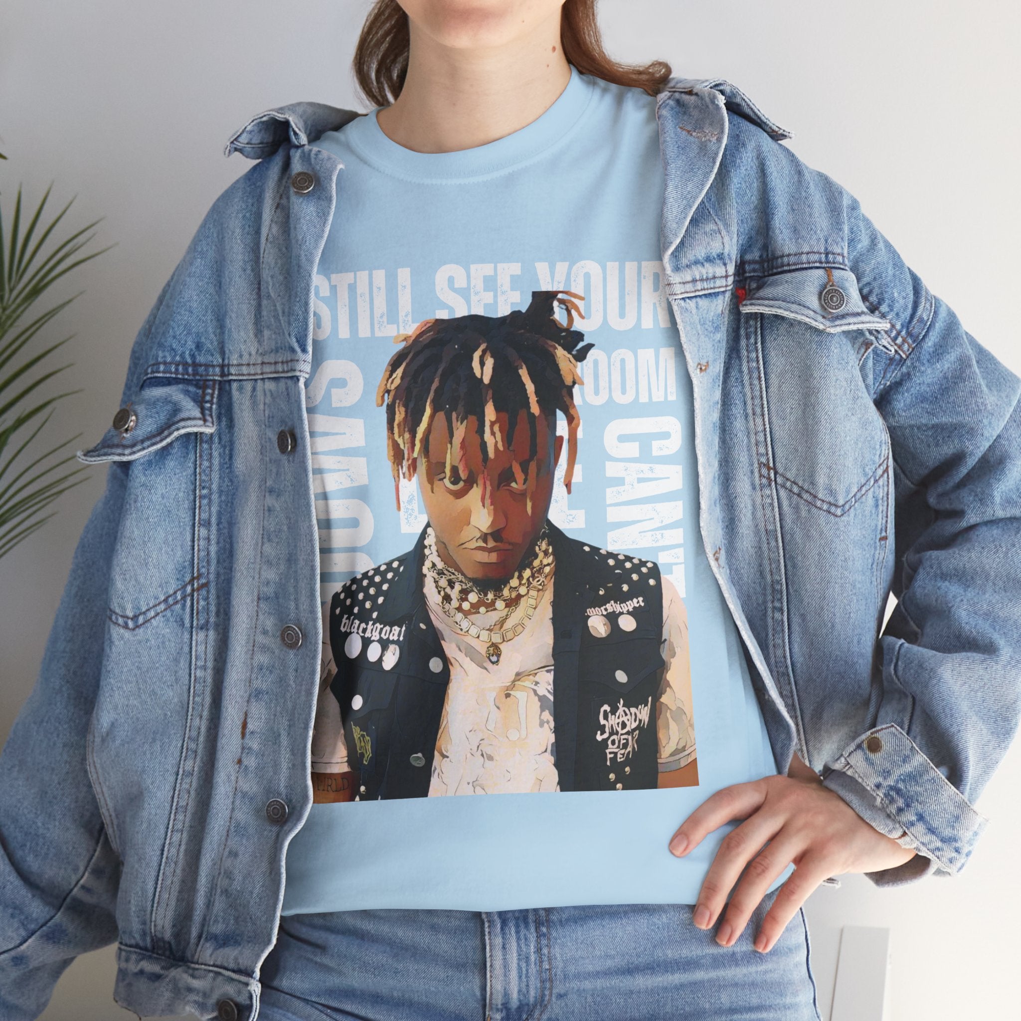 Juice WRLD Cartoon Design Tee — "I Still See Your Shadows in my Room" Graphic Shirt