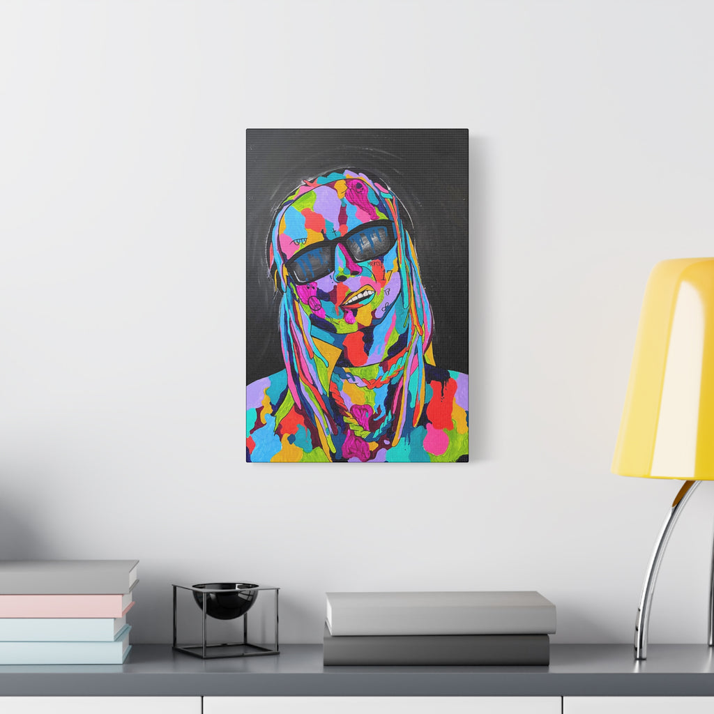 Rap Art - Lil' Wayne Urban Art Portrait Canvas — Colorful Matte Stretched Wall Art