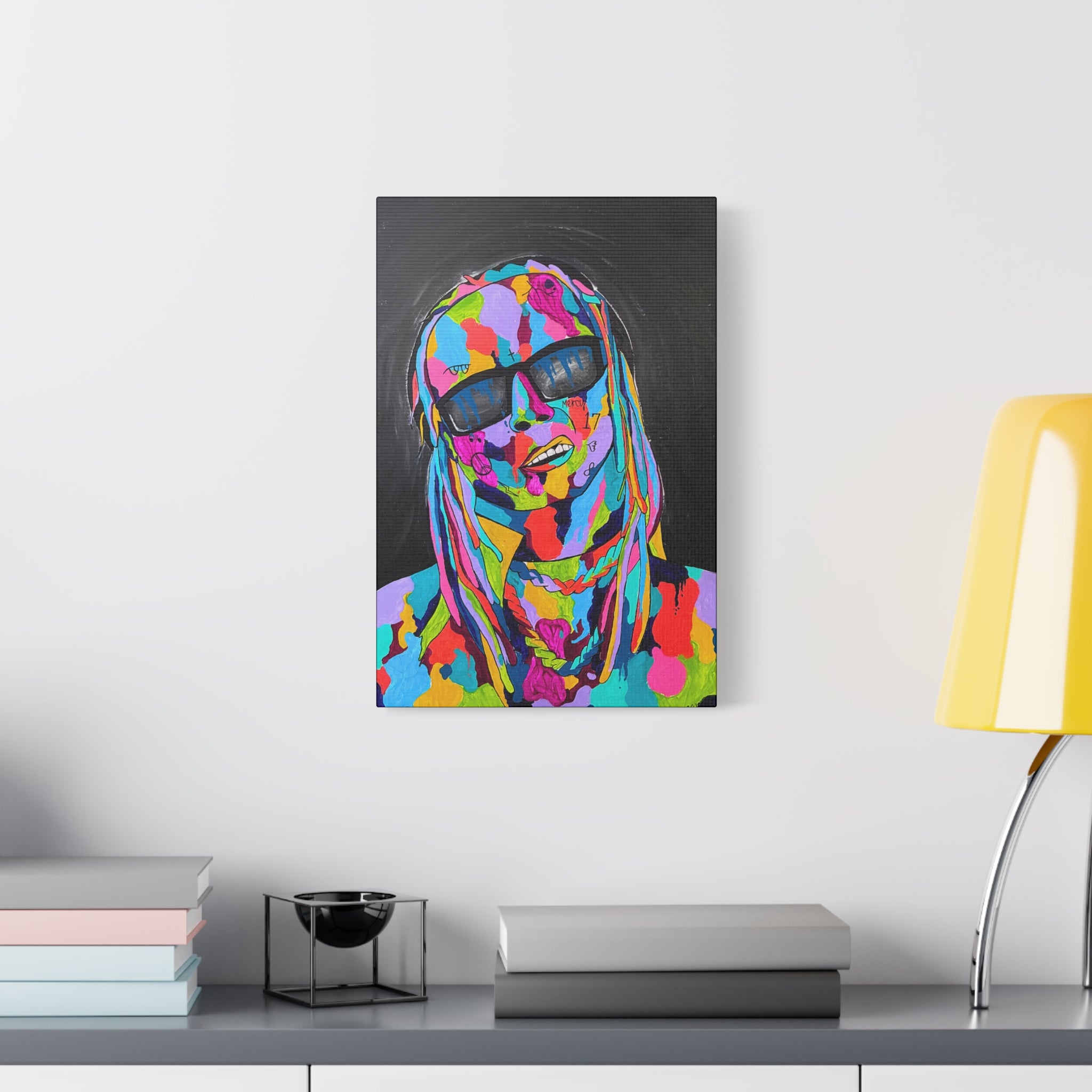 Rap Art - Lil' Wayne Urban Art Portrait Canvas — Colorful Matte Stretched Wall Art