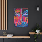 'Rebel'- Hand Painted (Print) Rebel Pop Art Face Matte Stretched Canvas
