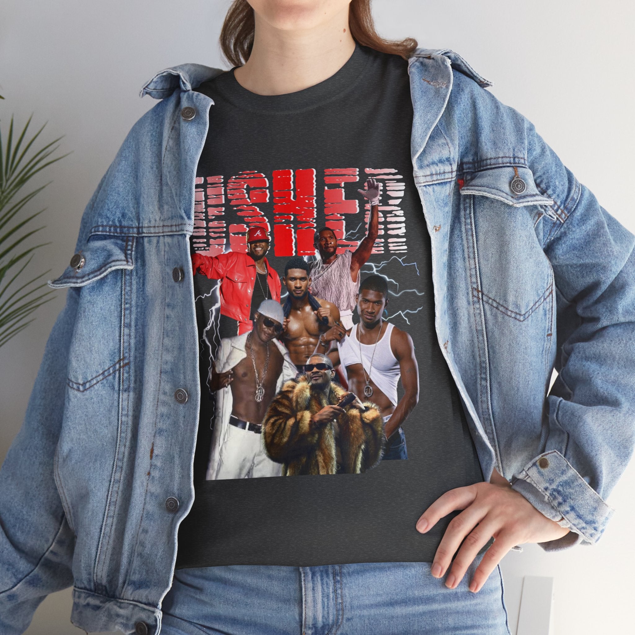 Usher Collage Graphic Tee — Retro R&B Concert Shirt