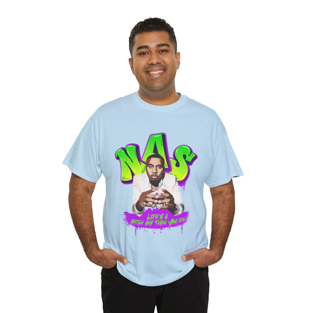 Nas Graphic Tee — Retro Graffiti Hip-Hop Tribute Shirt - Lifes a B*