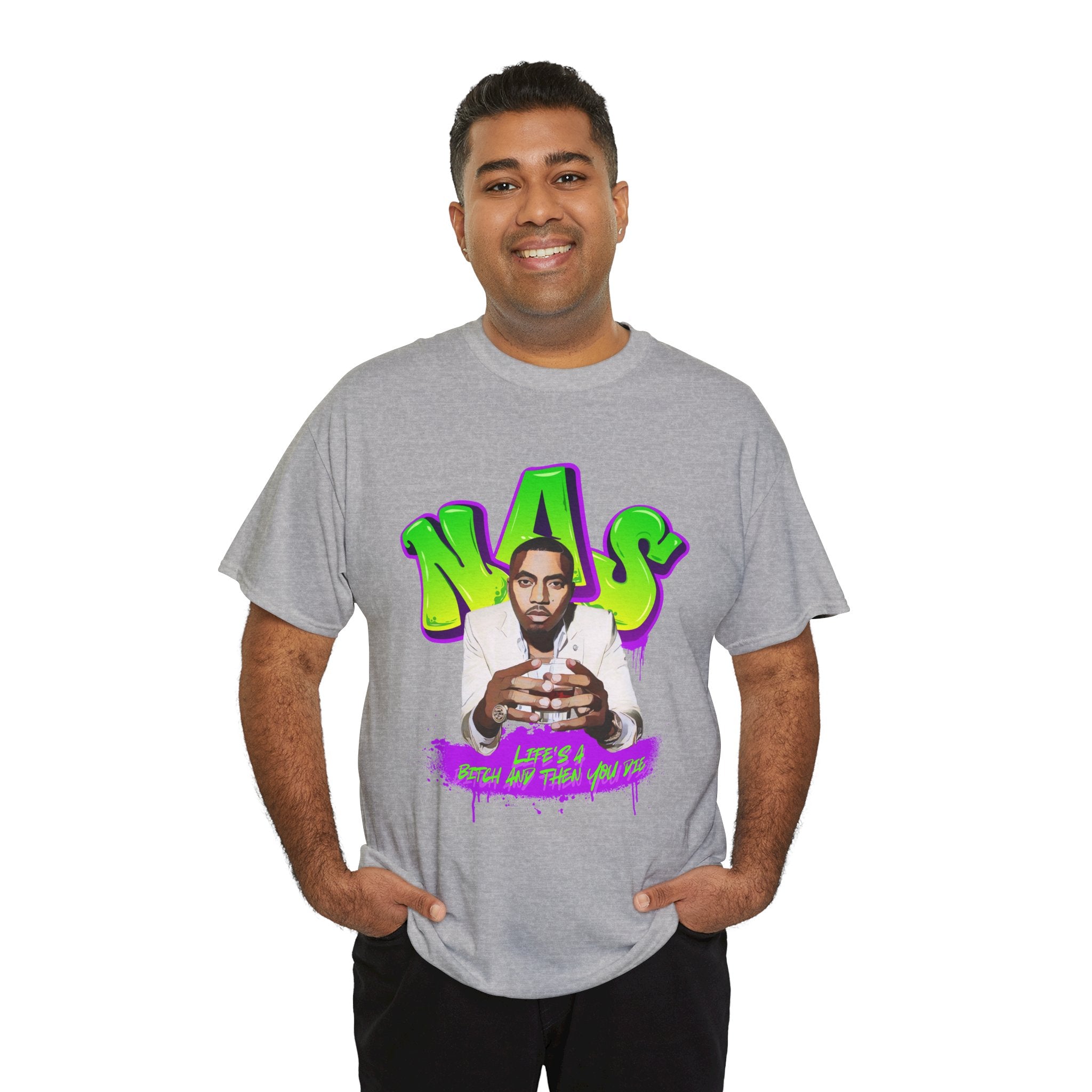 Nas Graphic Tee — Retro Graffiti Hip-Hop Tribute Shirt - Lifes a B*