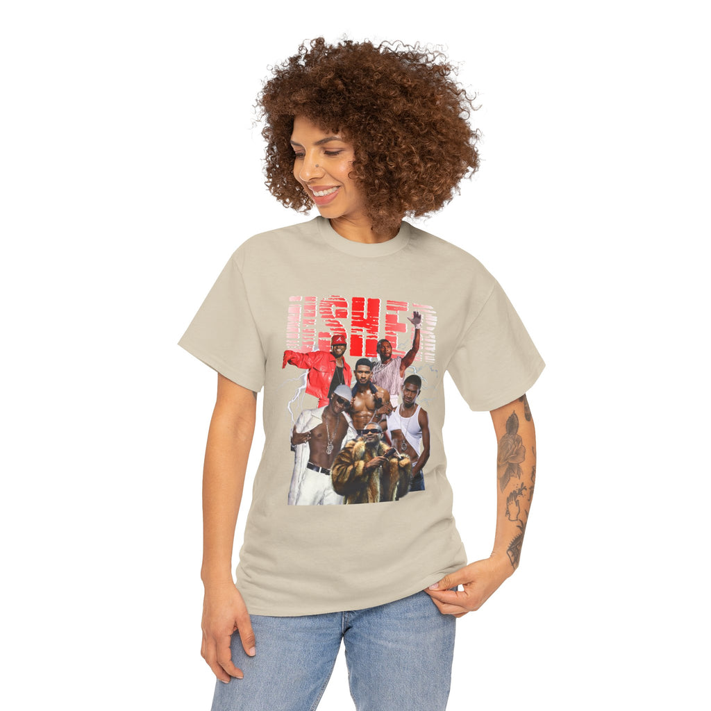 Usher Collage Graphic Tee — Retro R&B Concert Shirt