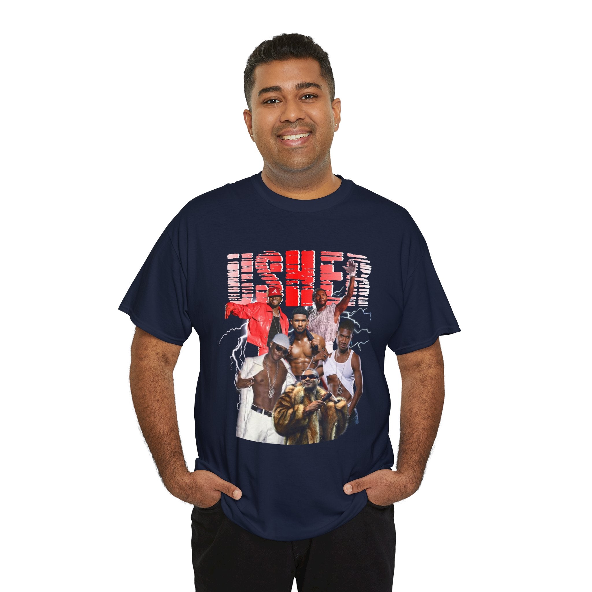 Usher Collage Graphic Tee — Retro R&B Concert Shirt