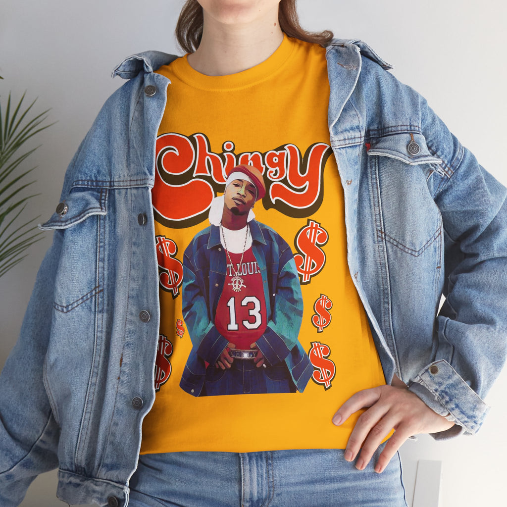 Chingy Retro Rap Tee — "Chingy" Graphic Shirt with Dollar Sign Motif