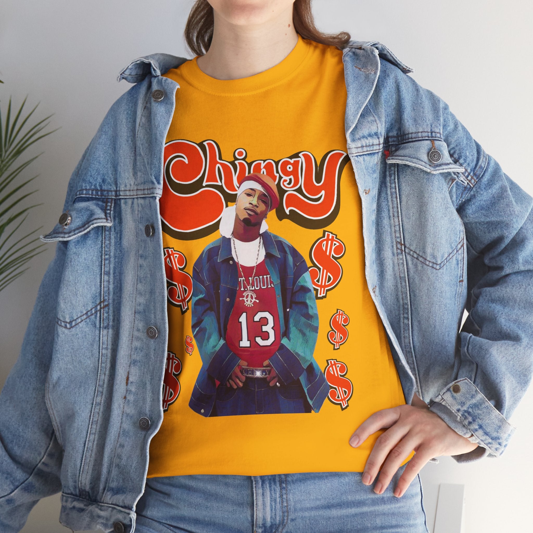 Chingy Retro Rap Tee — "Chingy" Graphic Shirt with Dollar Sign Motif