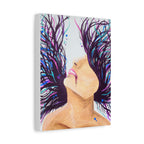 'Wild' - Surreal Woman with Flowing Hair Matte Canvas Wall Art