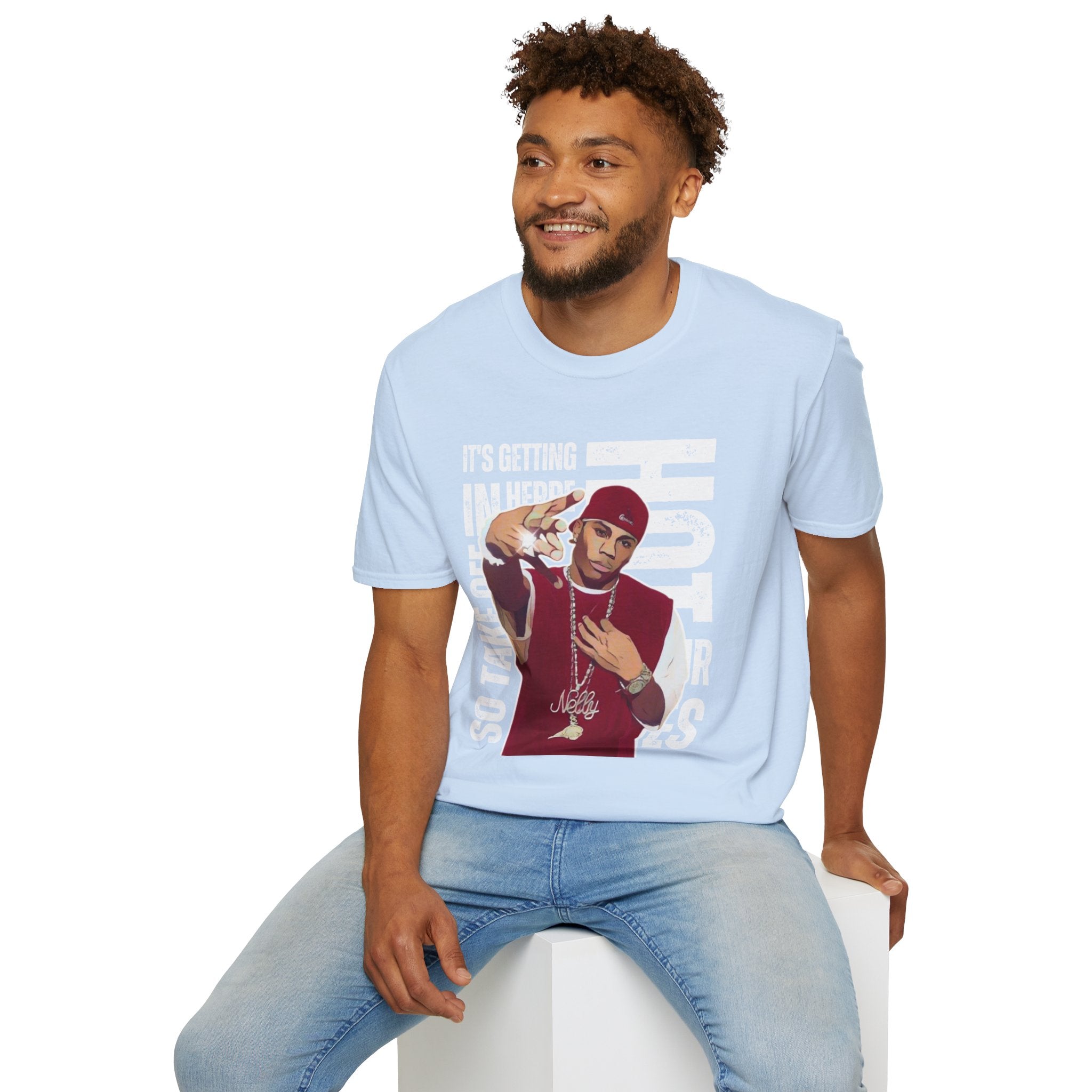 Nelly Hip-Hop Graphic T-Shirt – “It’s Getting Hot In Here” Rap Cartoon GraphicTee