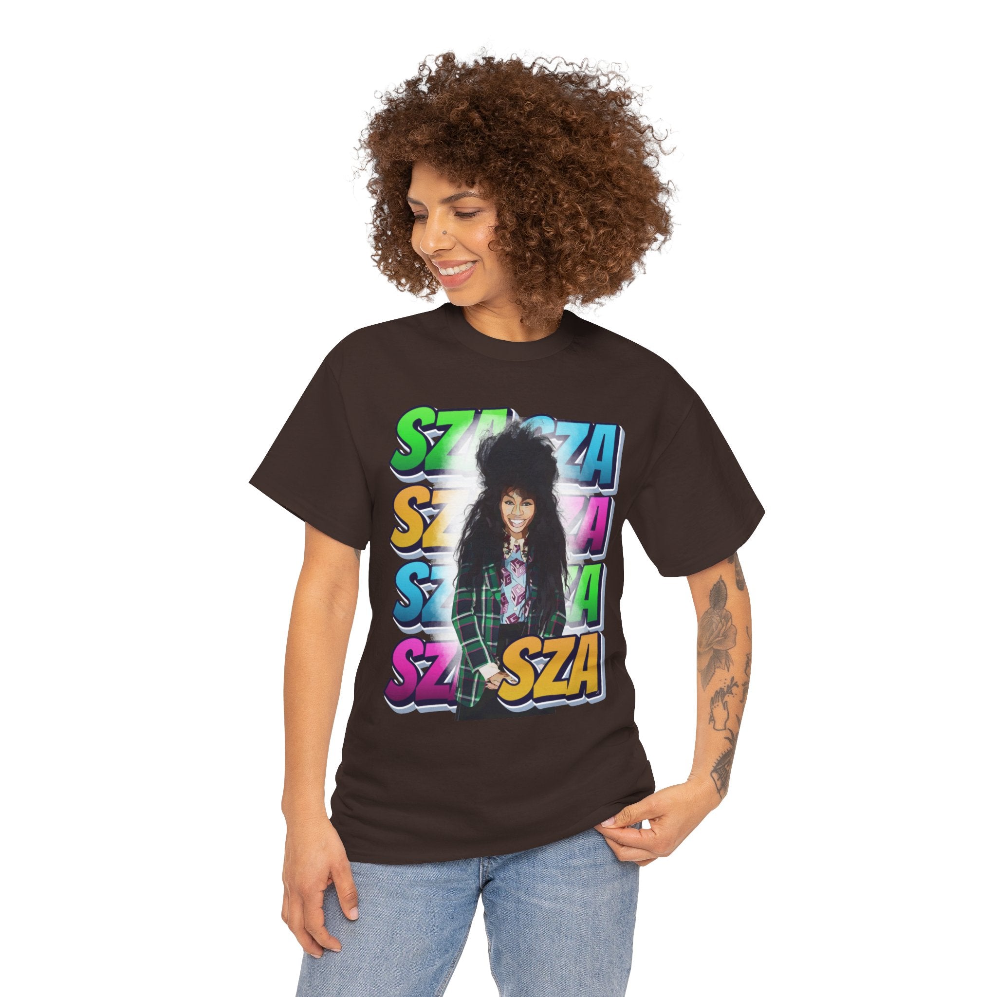 Sza Portrait Graphic Tee — Colorful Retro SZA Fan Shirt