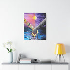 "I Will Stand in the Darkness With You" - Tattooed Hands Canvas Art — Colorful Surreal Ocean Wall Decor, 'You & Me' Love Print