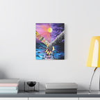 "I Will Stand in the Darkness With You" - Tattooed Hands Canvas Art — Colorful Surreal Ocean Wall Decor, 'You & Me' Love Print