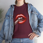 Graphic Tee — Red Lips Smoking Joint Design