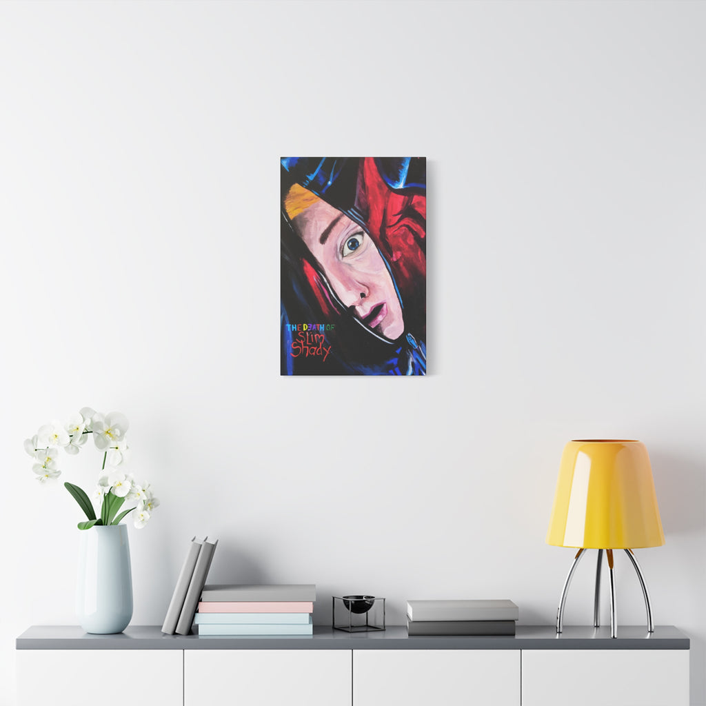 "The Death of Slim Shady" Album Cover Portrait with Acyrlic Paint Print (Stretched 1.25") Matte Canvas Print