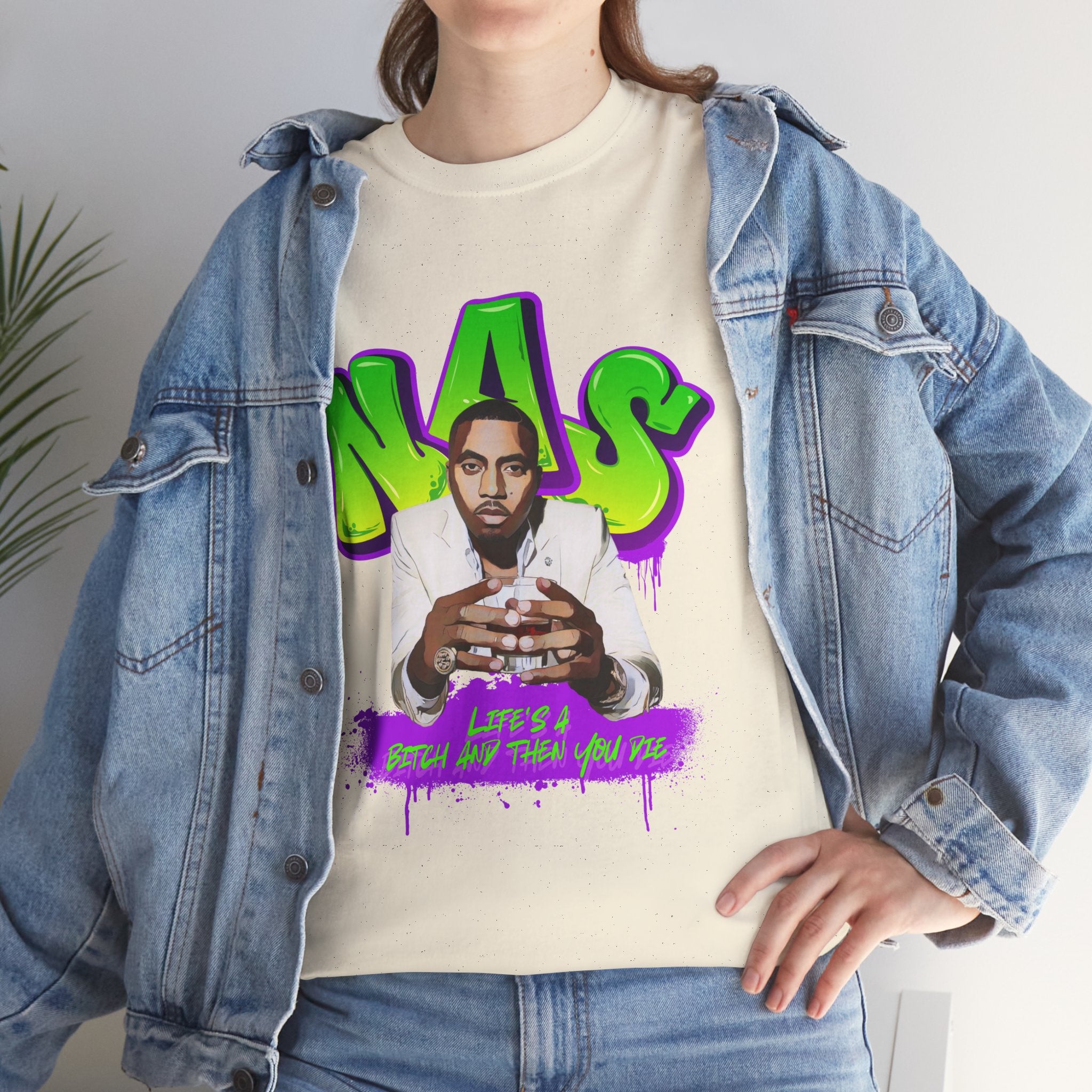 Nas Graphic Tee — Retro Graffiti Hip-Hop Tribute Shirt - Lifes a B*