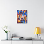 "Desire" - Abstract Expressionist Canvas Wall Art — Colorful Reclining Figure Matte Stretched Canvas