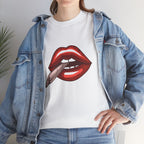 Graphic Tee — Red Lips Smoking Joint Design