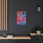 'Rebel'- Hand Painted (Print) Rebel Pop Art Face Matte Stretched Canvas