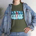 Usher Retro Dance Tee — Glitchy Neon Graphic T-Shirt