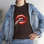 Graphic Tee — Red Lips Smoking Joint Design