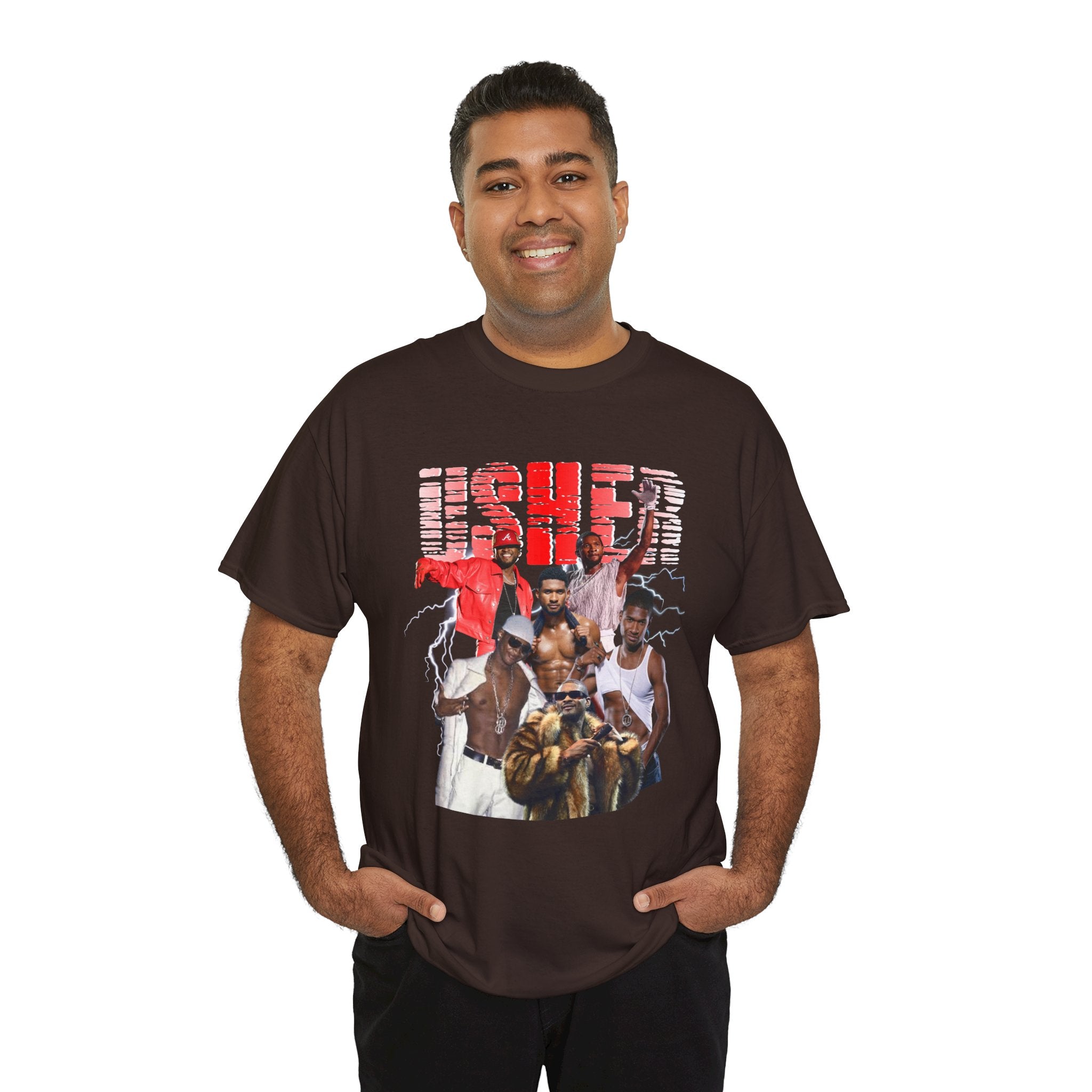 Usher Collage Graphic Tee — Retro R&B Concert Shirt