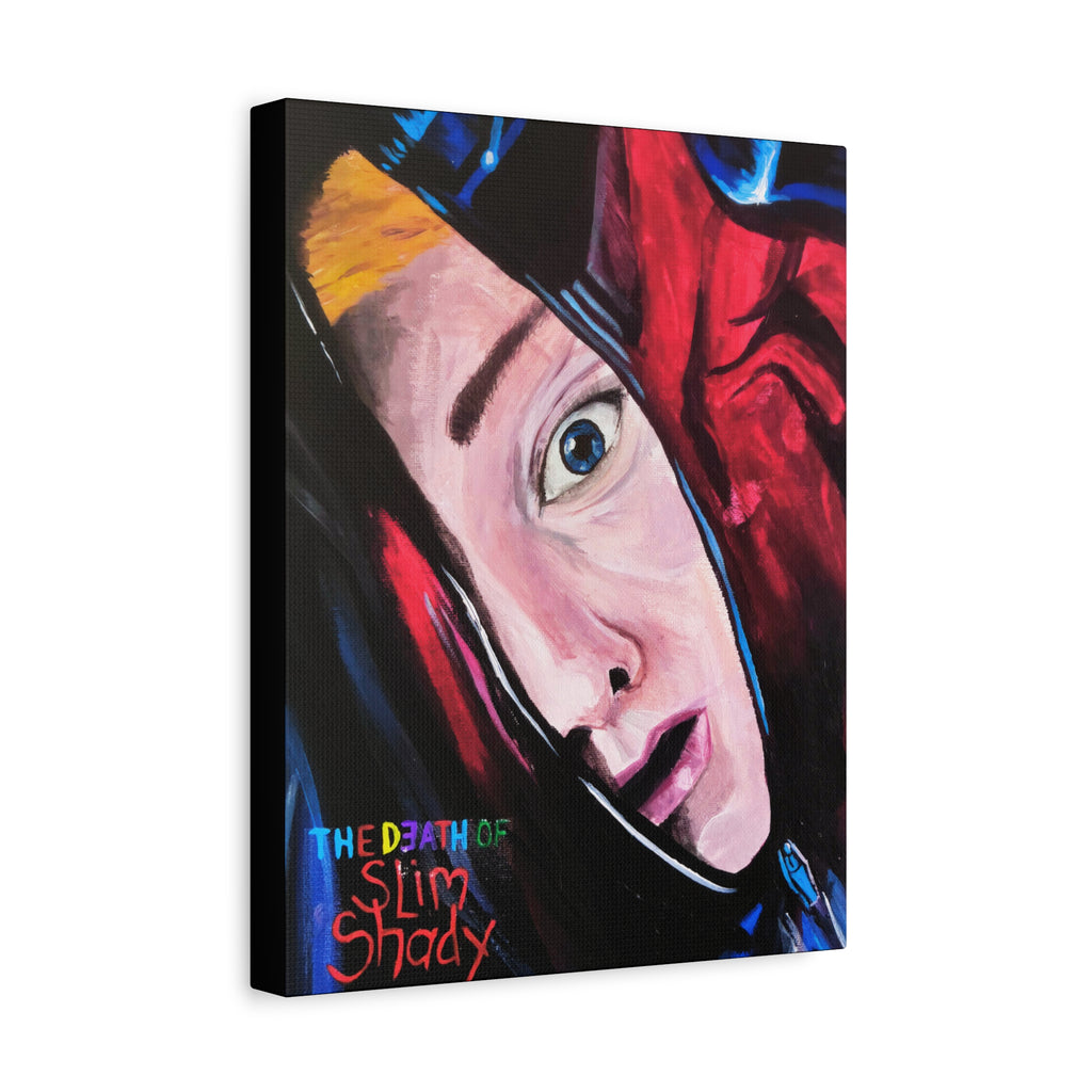 "The Death of Slim Shady" Album Cover Portrait with Acyrlic Paint Print (Stretched 1.25") Matte Canvas Print