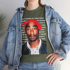 Pac Cartoon Graphic Tee with Changes Lyrics Text — Retro Streetwear T-Shirt