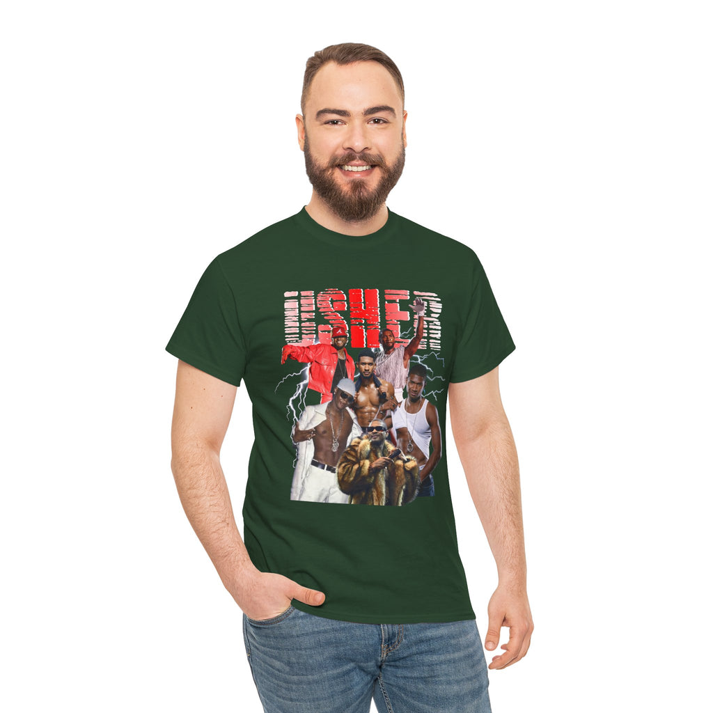 Usher Collage Graphic Tee — Retro R&B Concert Shirt