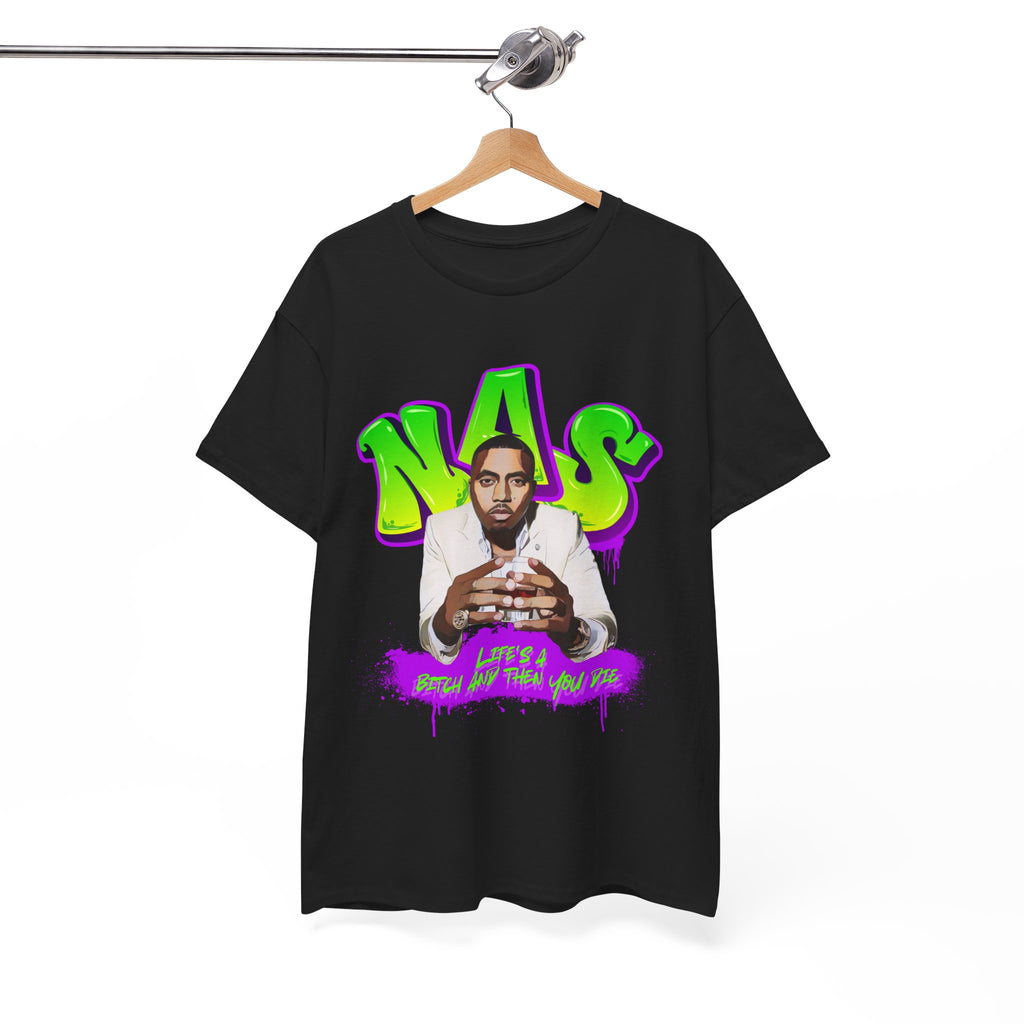 Nas Graphic Tee — Retro Graffiti Hip-Hop Tribute Shirt - Lifes a B*