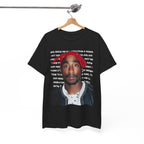 Pac Graphic Photo Tee with Keep Your Head Up Lyrics Text