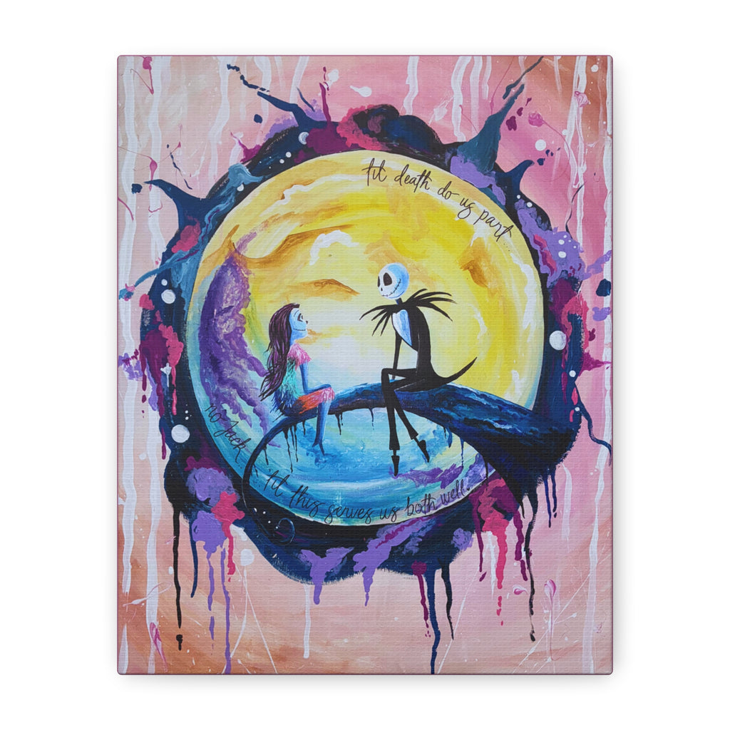Jack & Sally - "No Jack, Til This Serves Us Both Well" <3 Night Moon Couples Art Canvas — Romantic Stretched Matte Wall Art