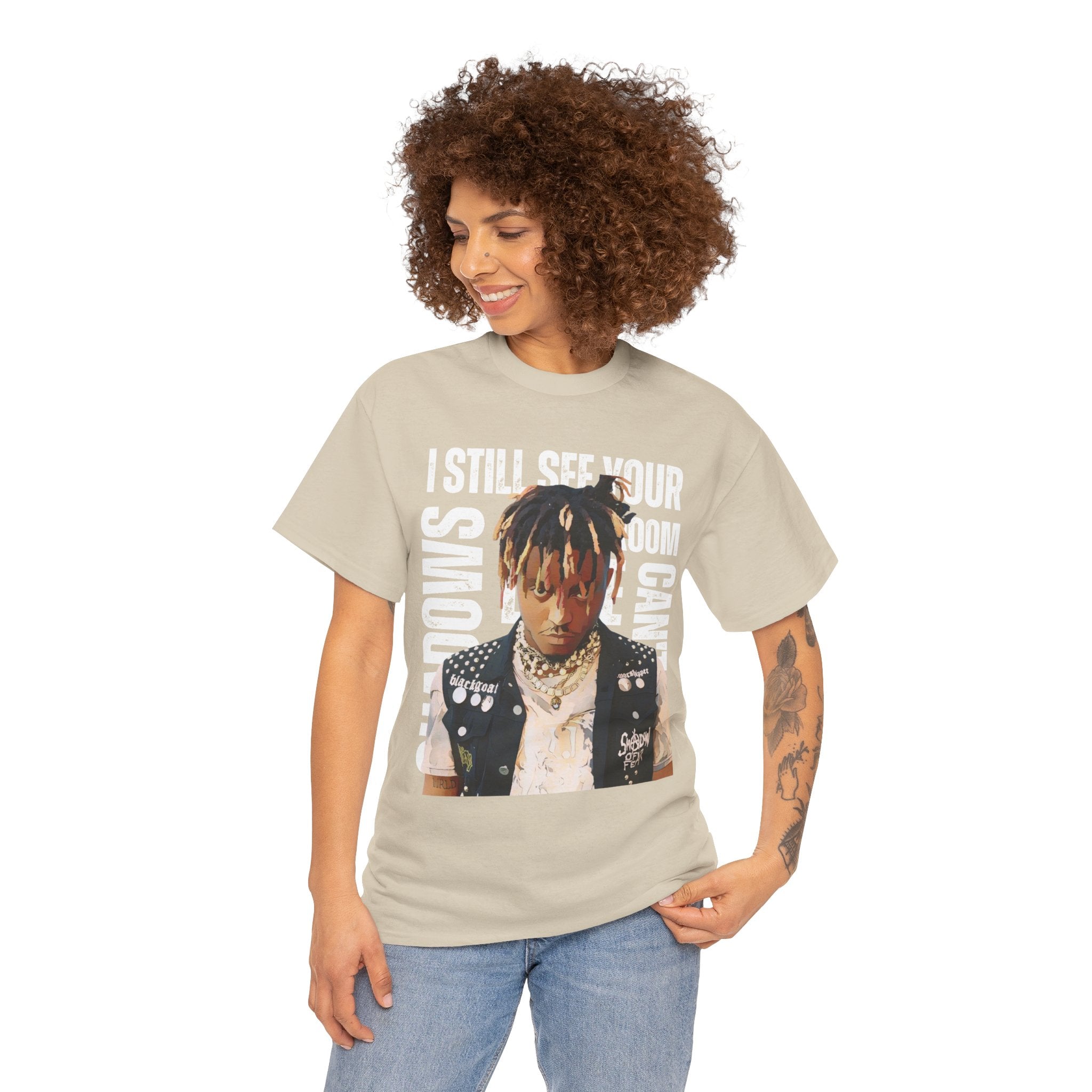 Juice WRLD Cartoon Design Tee — "I Still See Your Shadows in my Room" Graphic Shirt