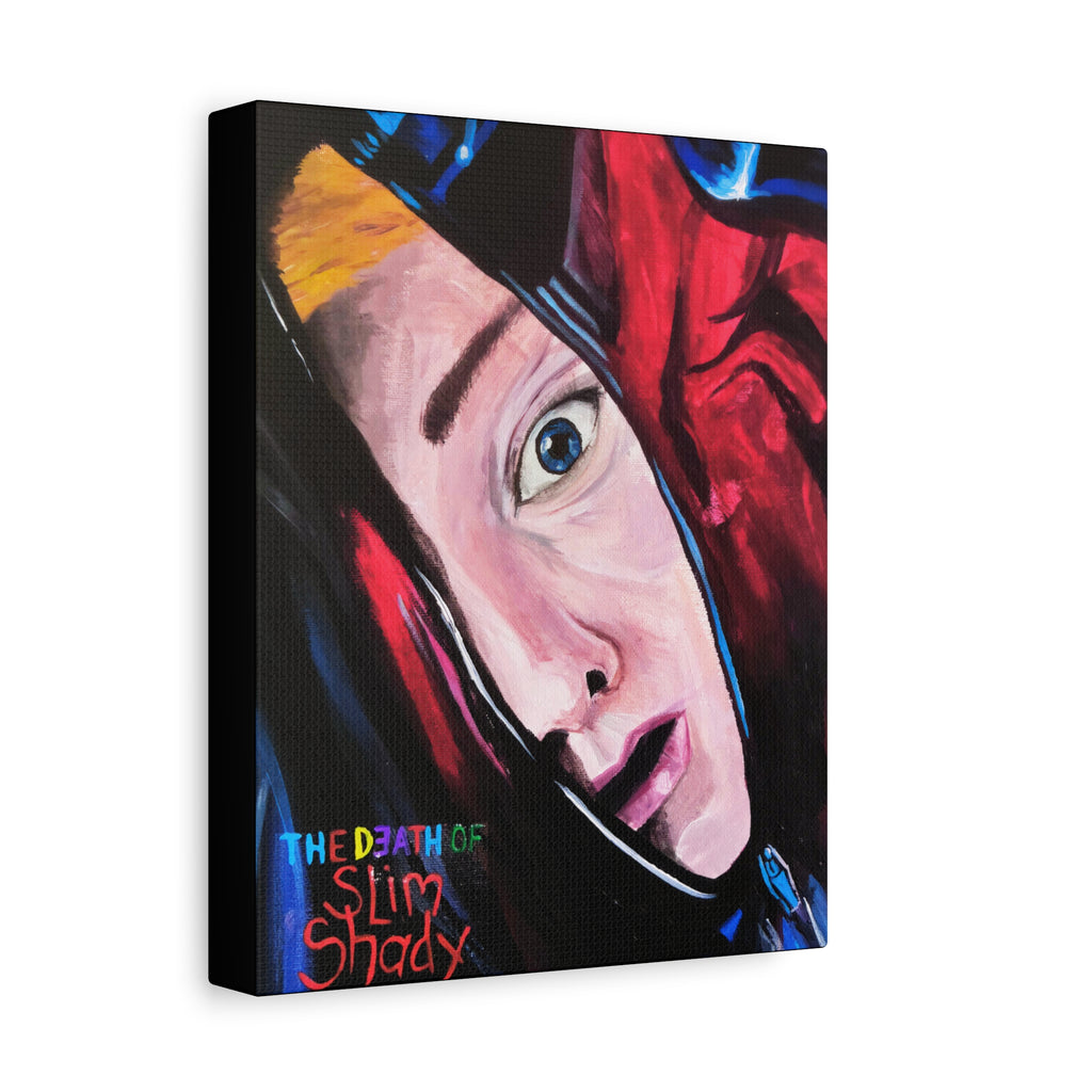 "The Death of Slim Shady" Album Cover Portrait with Acyrlic Paint Print (Stretched 1.25") Matte Canvas Print