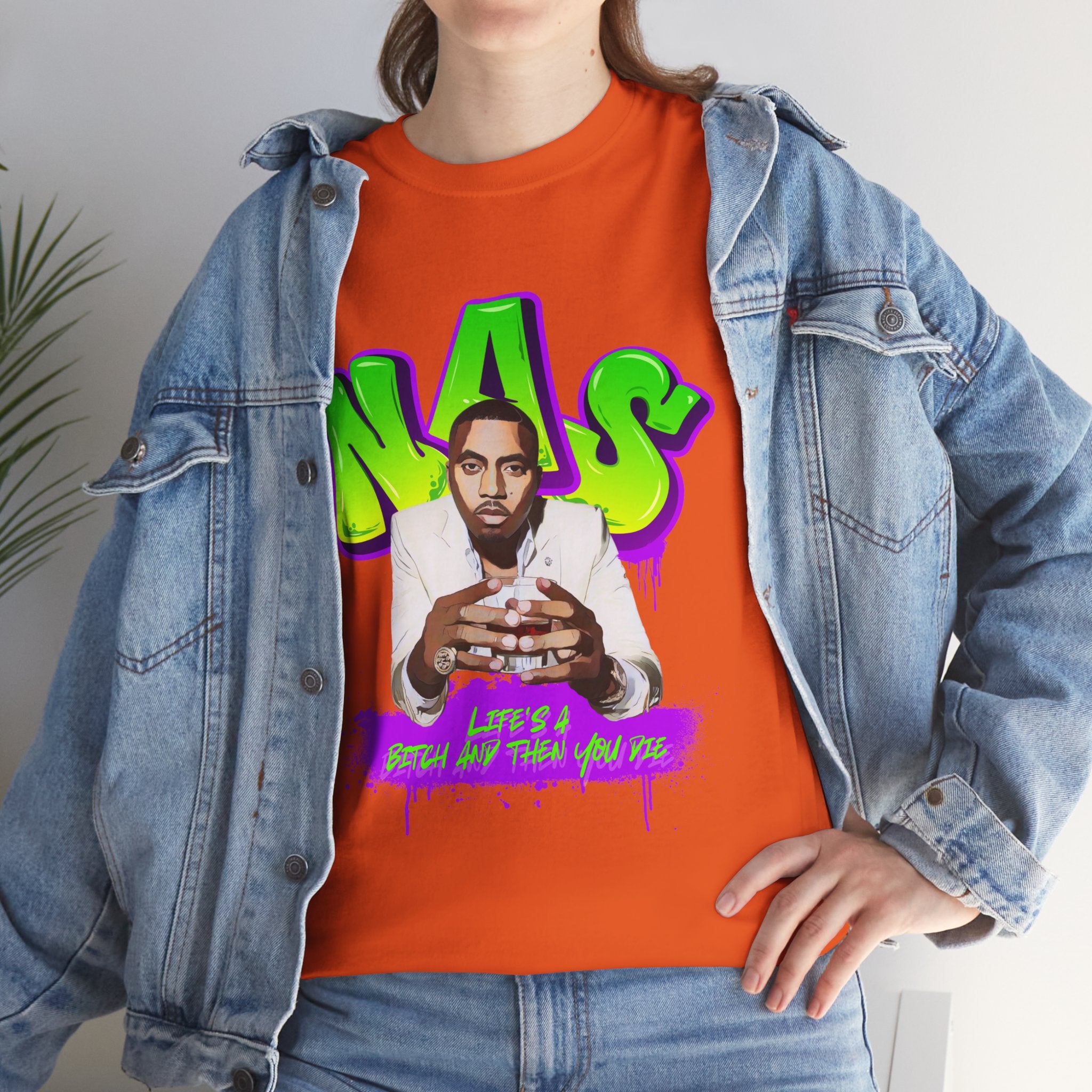 Nas Graphic Tee — Retro Graffiti Hip-Hop Tribute Shirt - Lifes a B*