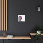 'Discovery' - Neon Drip Girl Acrylic Paint Print (Matte Canvas Wall Art) — Colorful Female Silhouette, Modern Pop Art Décor