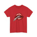 Graphic Tee — Red Lips Smoking Joint Design