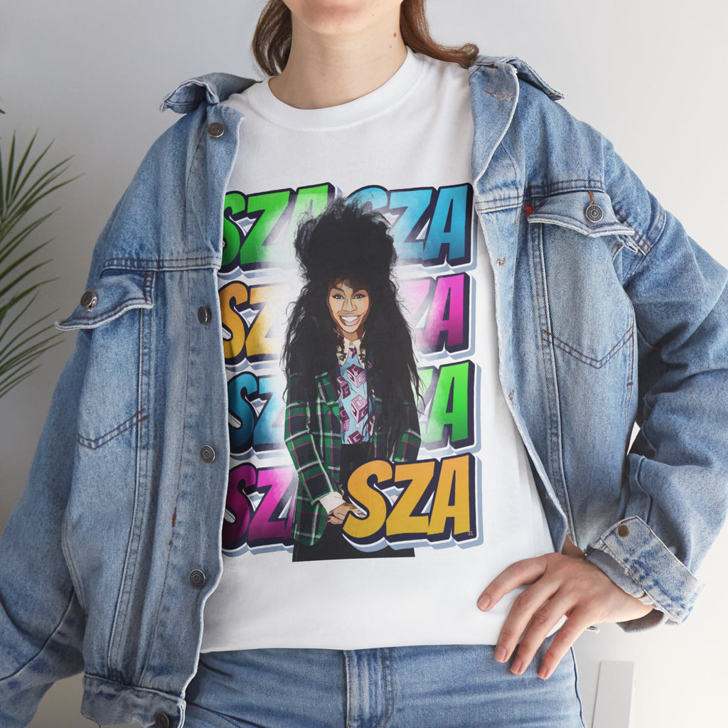 Sza Portrait Graphic Tee — Colorful Retro SZA Fan Shirt