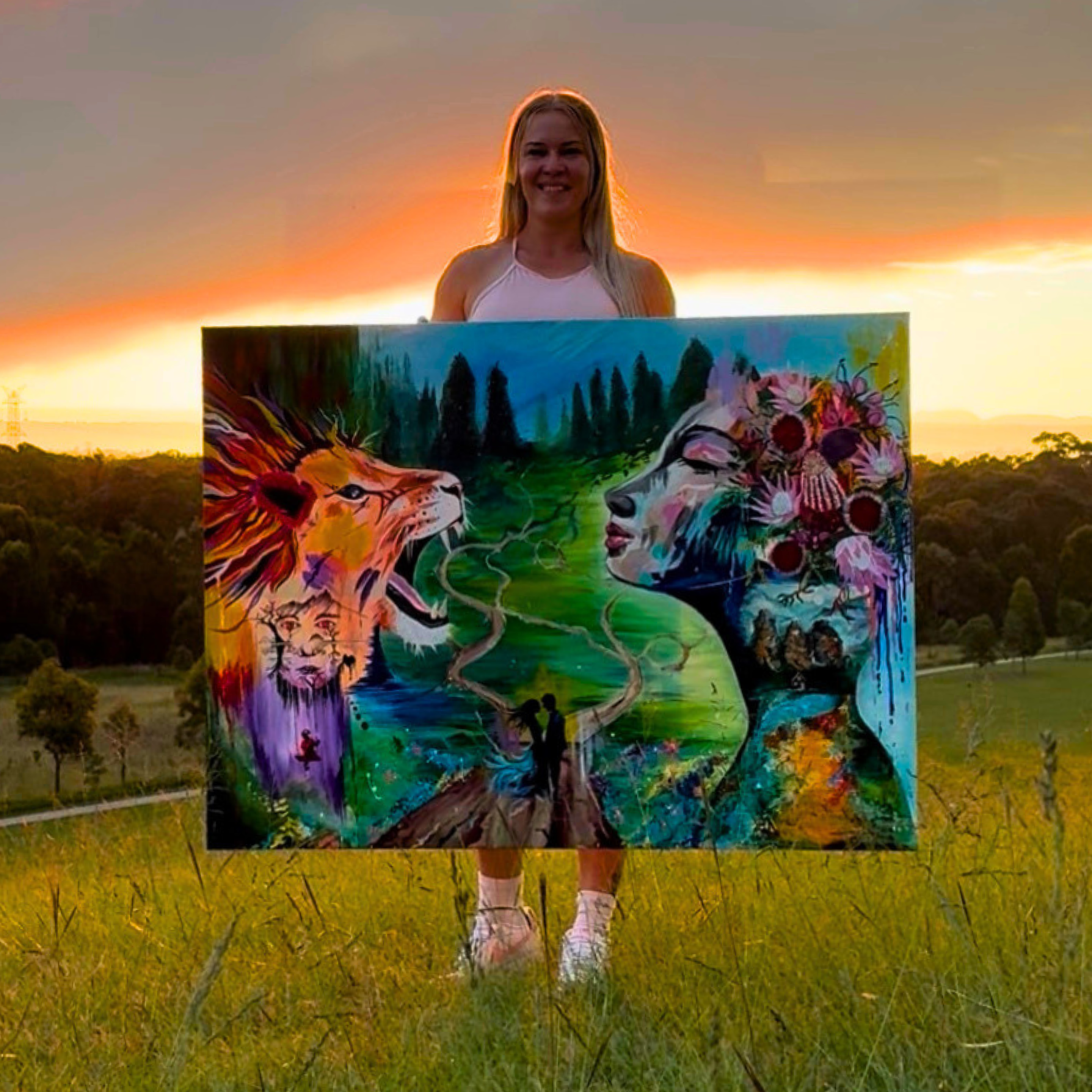 In Another Life - Large hand-painted acrylic artwork.