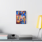 "Desire" - Abstract Expressionist Canvas Wall Art — Colorful Reclining Figure Matte Stretched Canvas