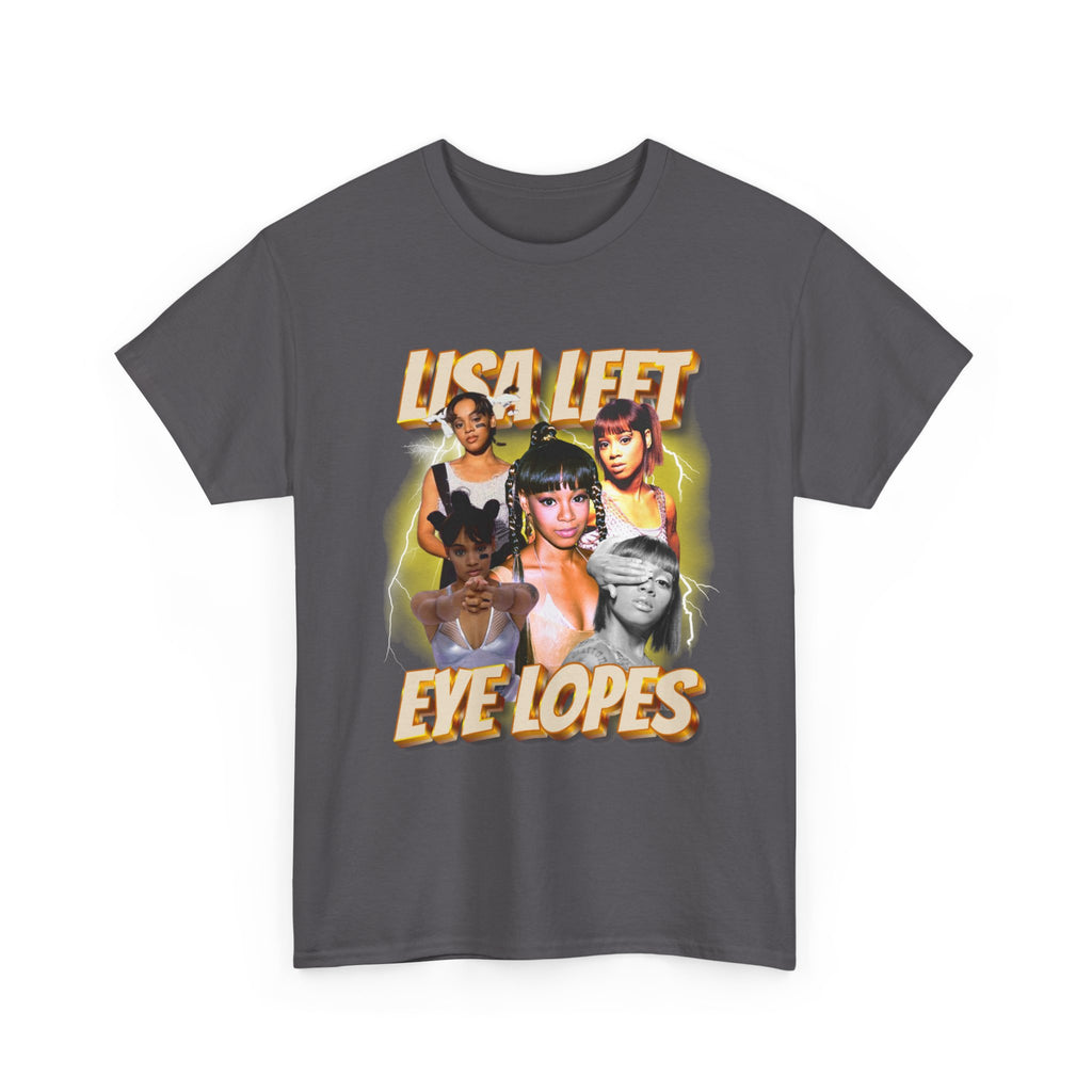 Lisa Left Eye Lopes Graphic Tee — Retro Collage Photo Design with 'Lisa Left Eve Lopes' Text