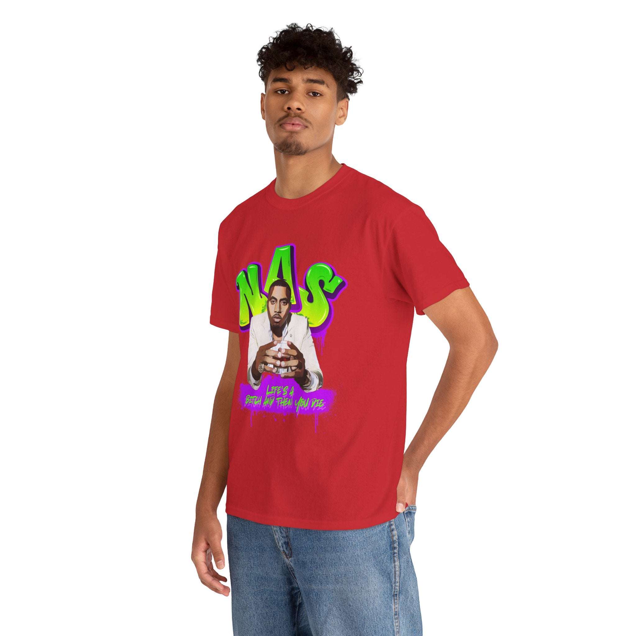 Nas Graphic Tee — Retro Graffiti Hip-Hop Tribute Shirt - Lifes a B*