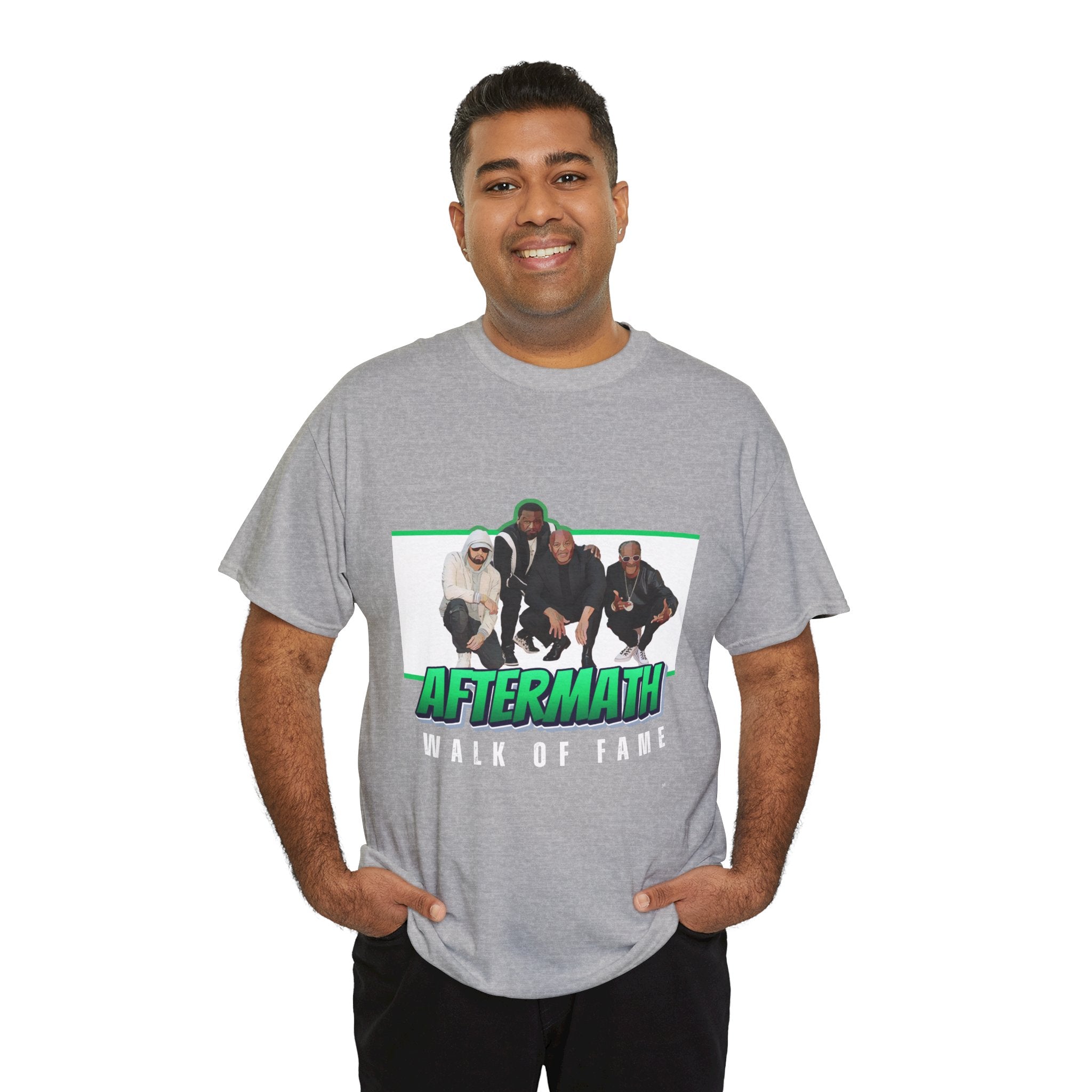 Em, Dre, Snoop, 50 - Unisex Heavy Cotton Tee - "Aftermath" Walk of Fame Graphic Tee