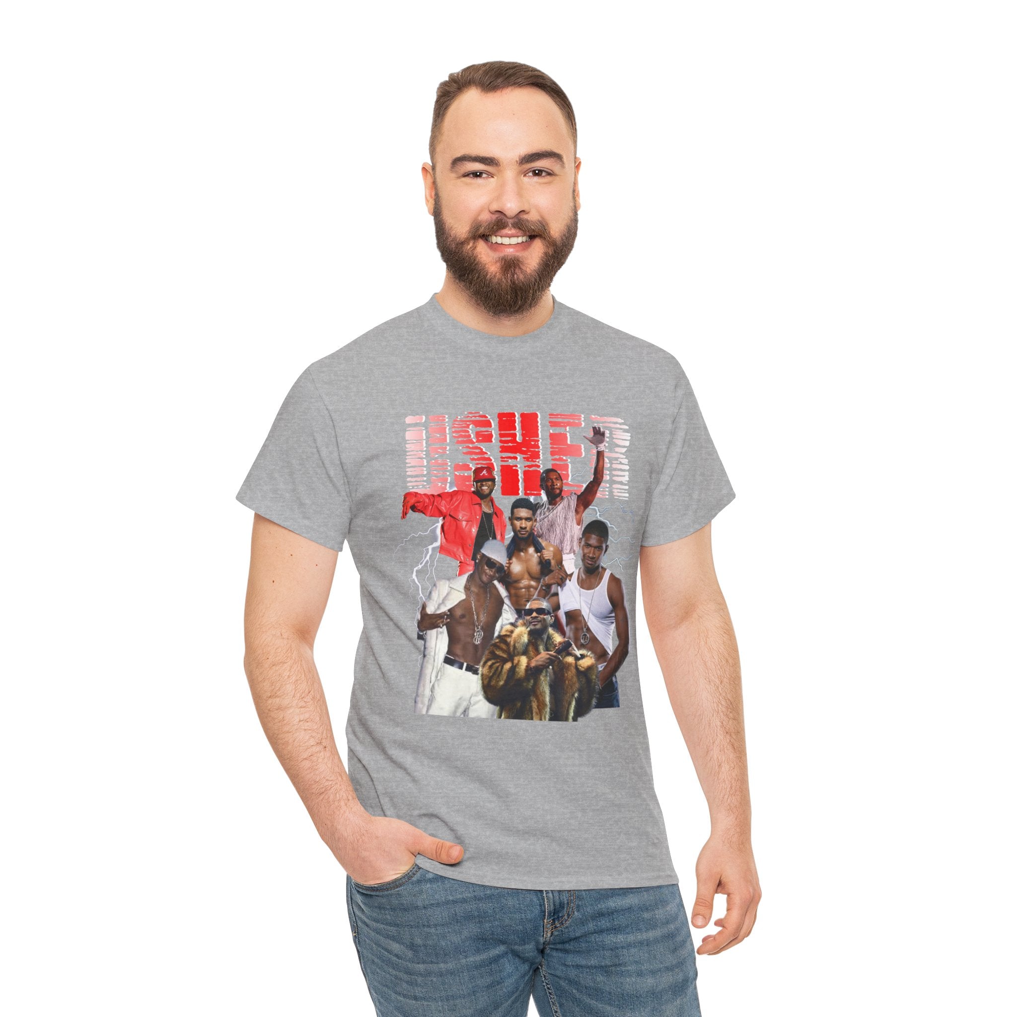 Usher Collage Graphic Tee — Retro R&B Concert Shirt